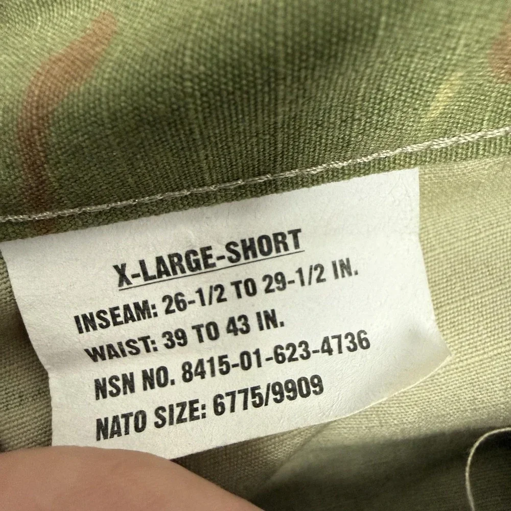 US Army Combat Uniform Pants Mens XL Short Trousers OCP Multicam Ripstop Cargo